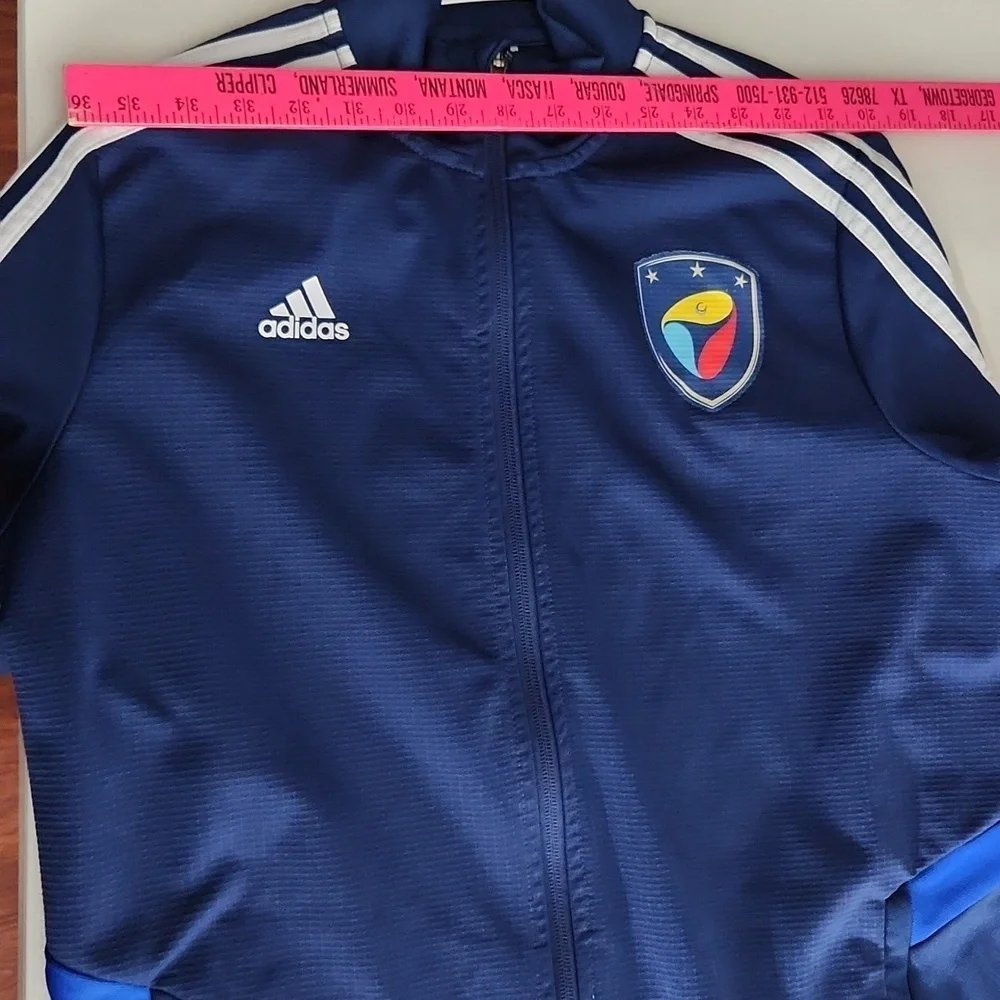 Adidas Idea Sport Soccer Academy Jacket Size L Blue White Blokecore